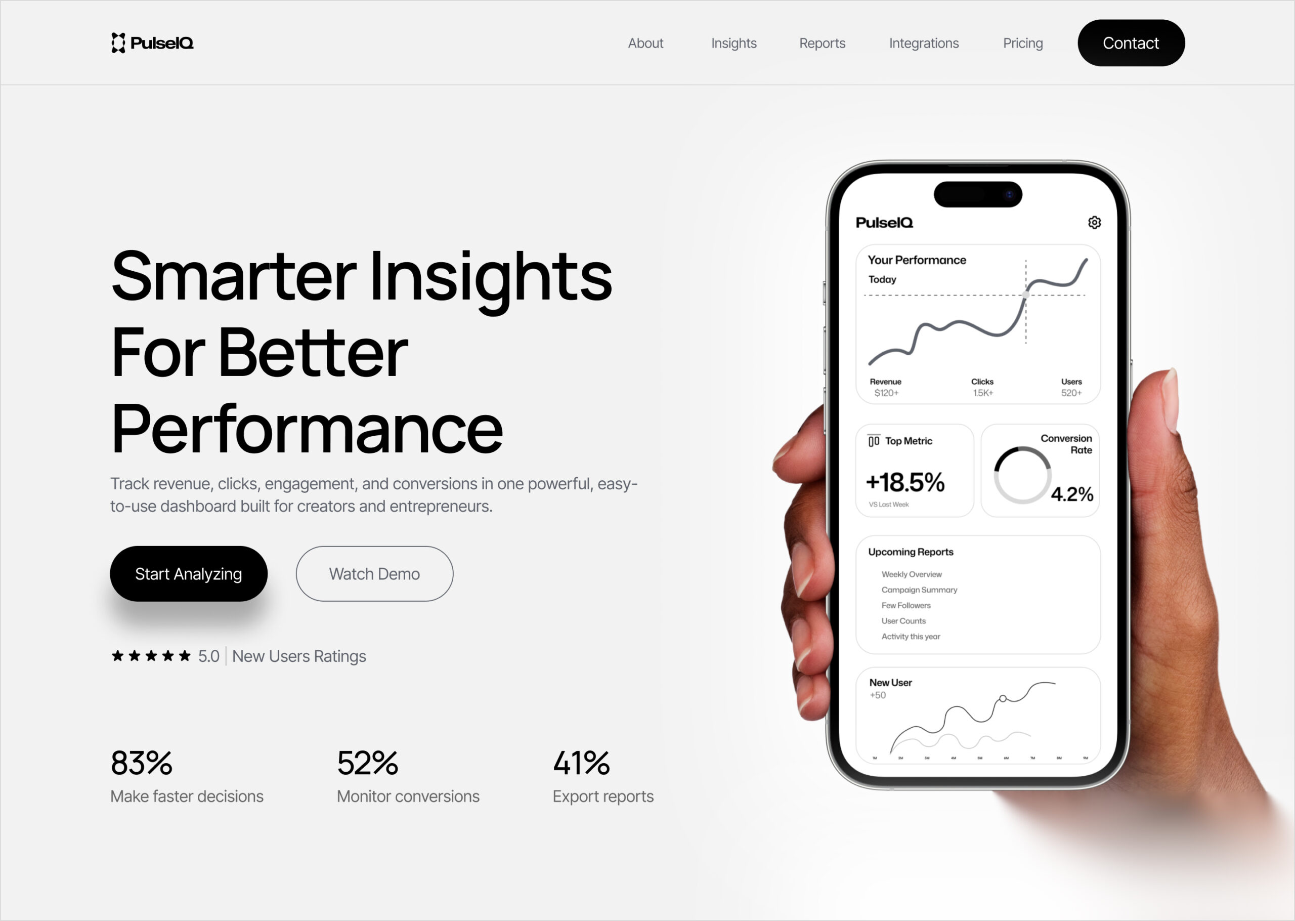 SaaS website design by Aesthetic, Wollongong web design agency: PulseIQ hero section