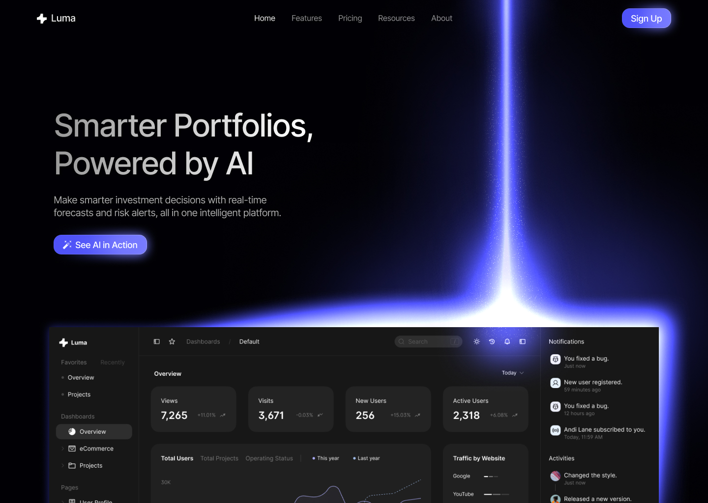 Custom SaaS website with editorial homepage and conversion funnel