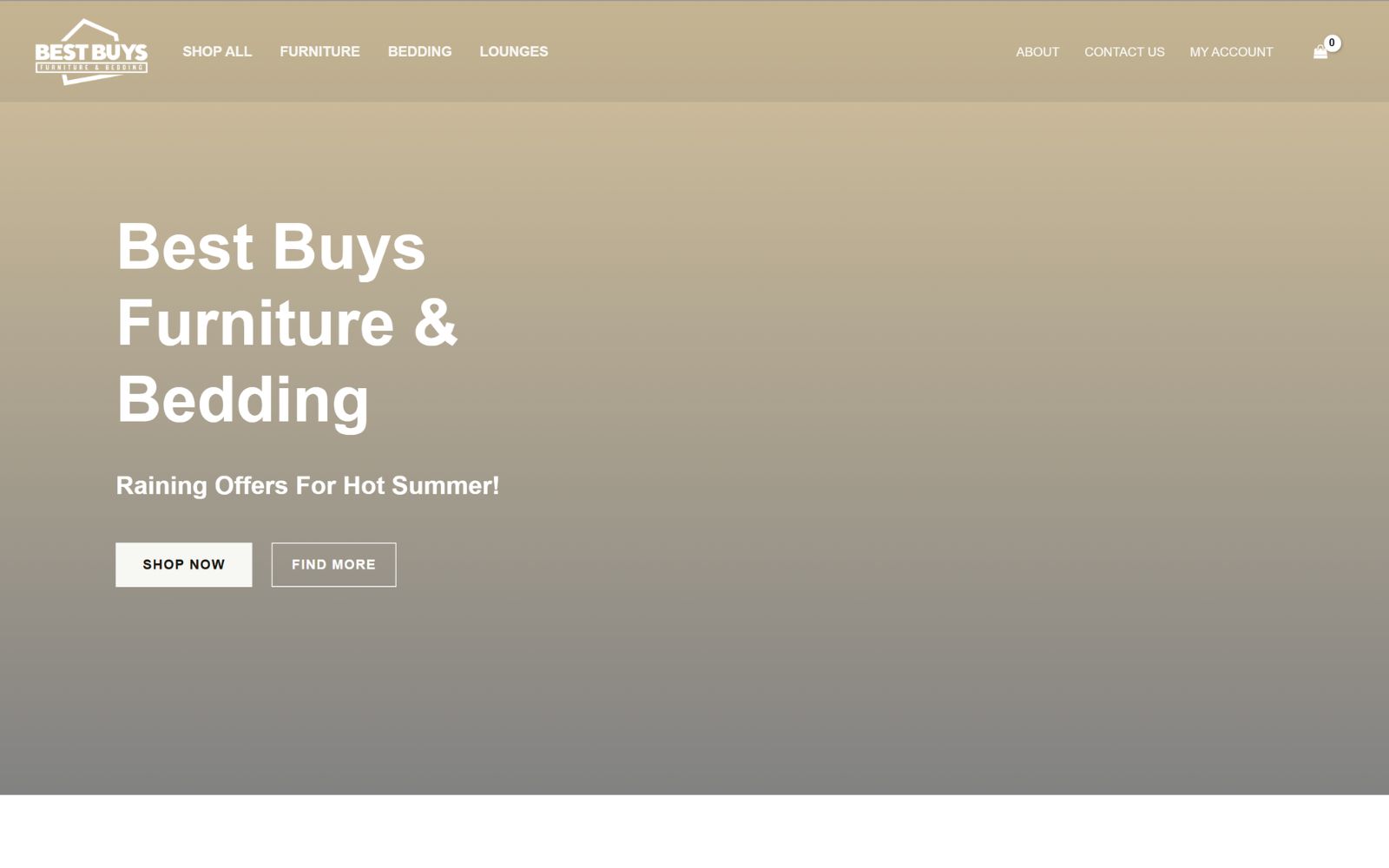Best Buys Furniture website before the Aesthetic redesign