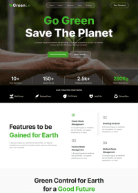 Website homepage for GreenLi, showcasing eco-friendly initiatives and partnerships to promote waste management and sustainabi