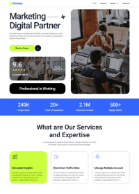 A professional team collaborating on digital marketing strategies, showcasing expertise and data-driven insights for business