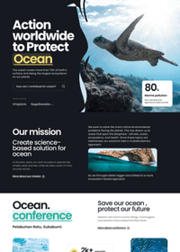 A sea turtle swimming in clear water, highlighting initiatives to protect oceans from pollution. Ocean conservation message.